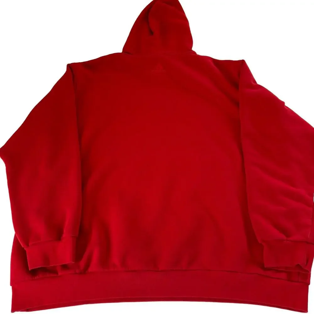 Adidas Essentials Fleece Logo Hoodie Men’s Size XXL Vibrant Red with White Logo